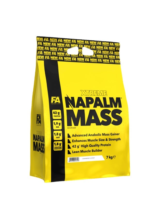 FA Xtreme Mass بنكهة الفراولة 7 كجم، تركيبة غنية بالبروتين والكربوهيدرات لنمو العضلات